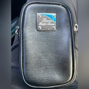 Lauren Ralph Lauren black small authentic leather pouch bag in perfect condition